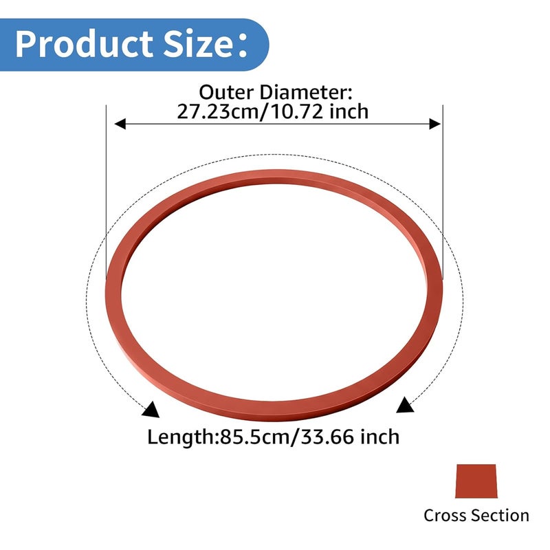 reedaw 2540 EZ10 for Tuttnauer Door Gasket Series 2540, 2540M, 2540MK, 2540E, 2540EA, 2540EK, EZ10K Door Seal Replacement Part #02610023 (NOT for 2340 Series) - Image 2